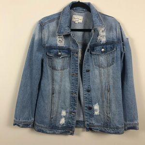 Long | Blue Jean Jacket | Distressed